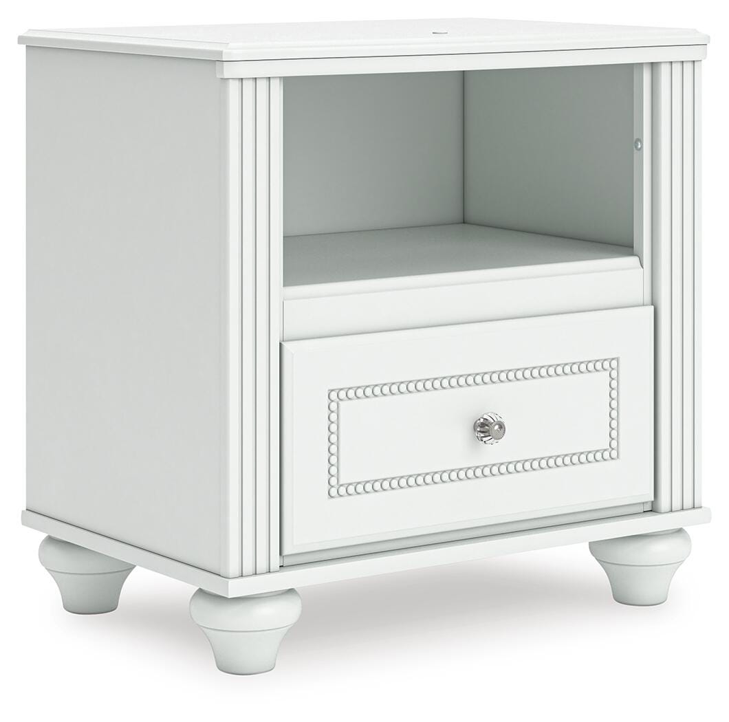 Kozlani Nightstand in White, angle view