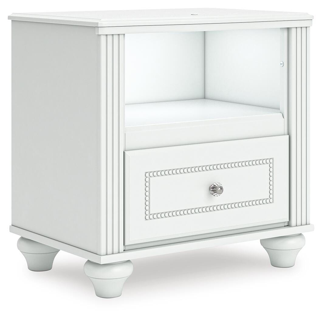 Kozlani Nightstand in White, angle view