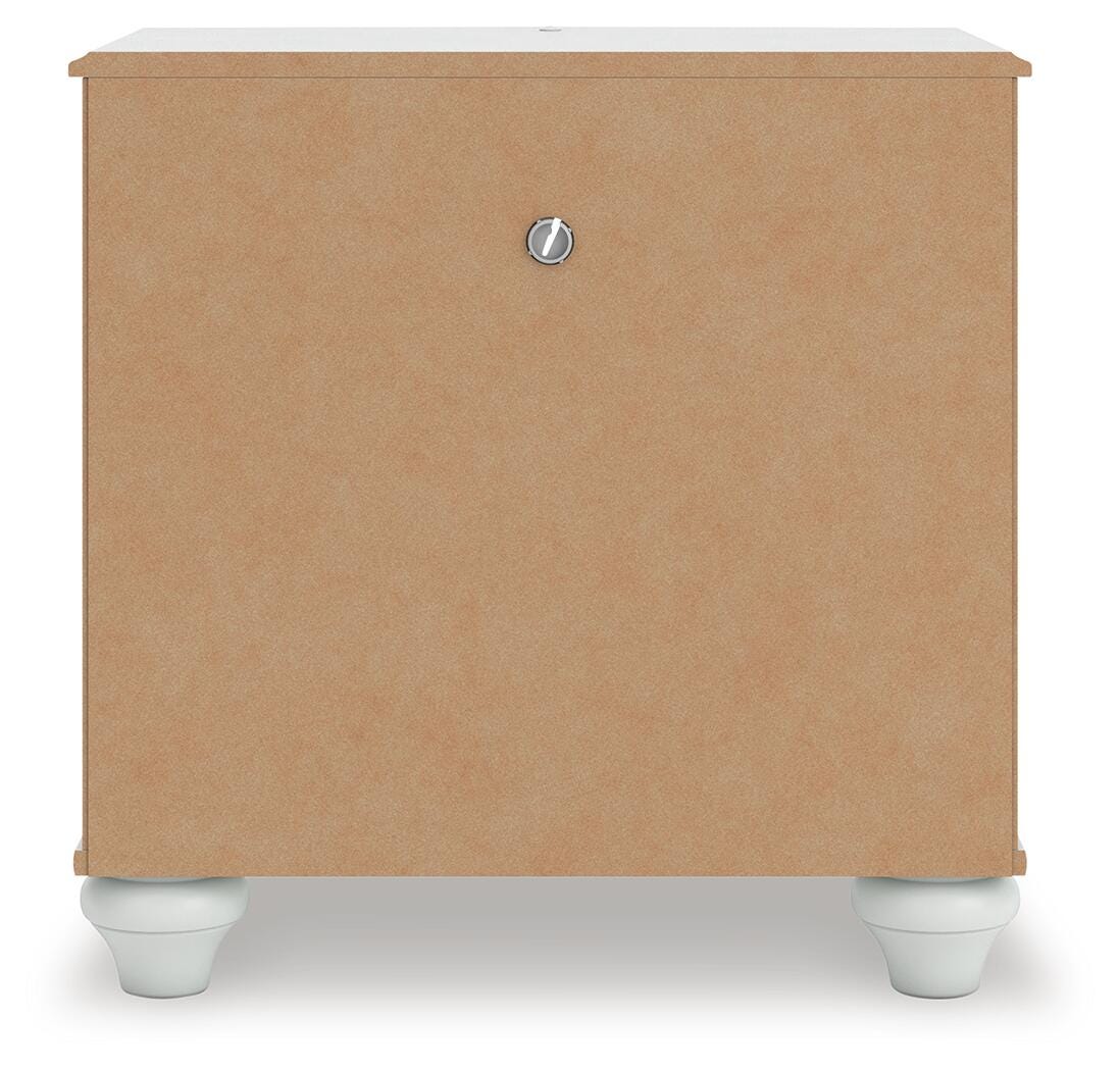 Kozlani Nightstand in White, back view