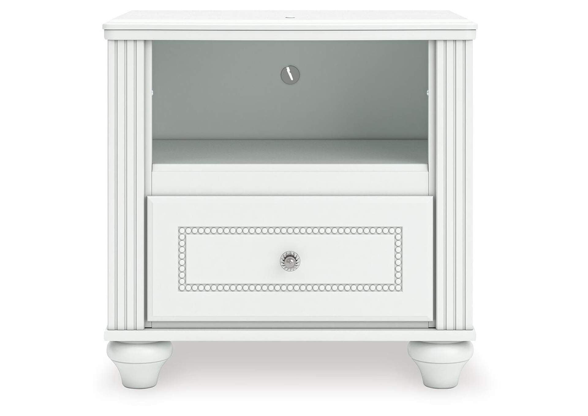 Maylilly Full Upholstered Panel Bed, Dresser, Mirror and Nightstand