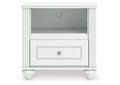 Maylilly Twin Upholstered Panel Bed, Dresser and Nightstand