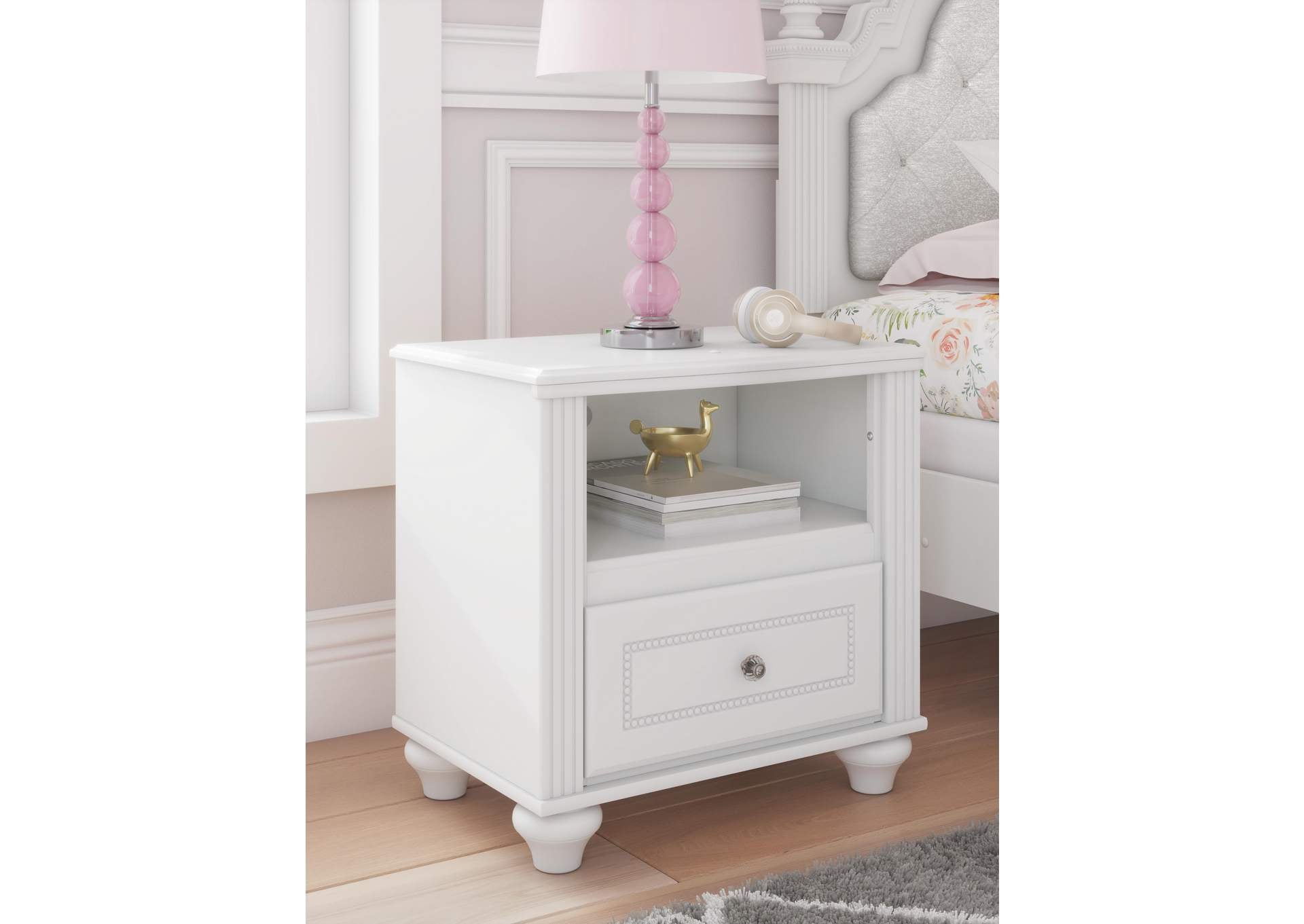 Maylilly Twin Upholstered Panel Storage Bed, Dresser, Mirror and Nightstand