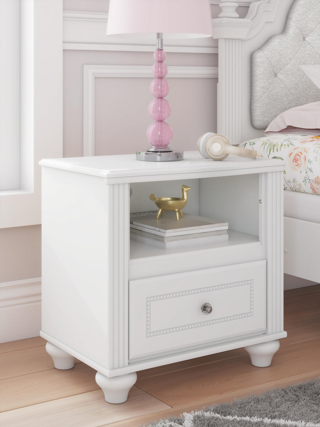 Kozlani Nightstand in White, alternate view 3