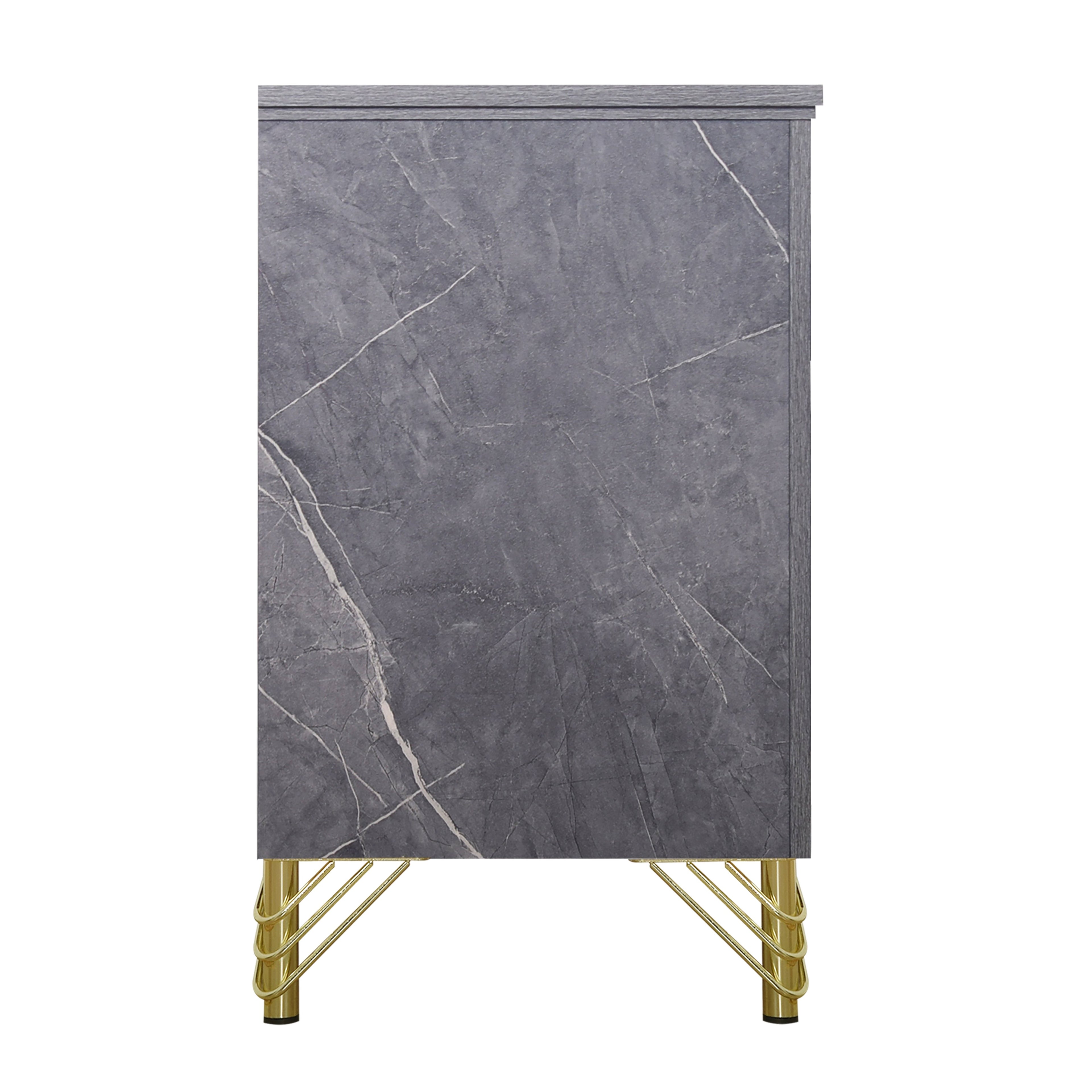 Symmetry 2 Drawer Nightstand-Charcoal