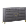 Symmetry 10 Drawer Dresser-Charcoal