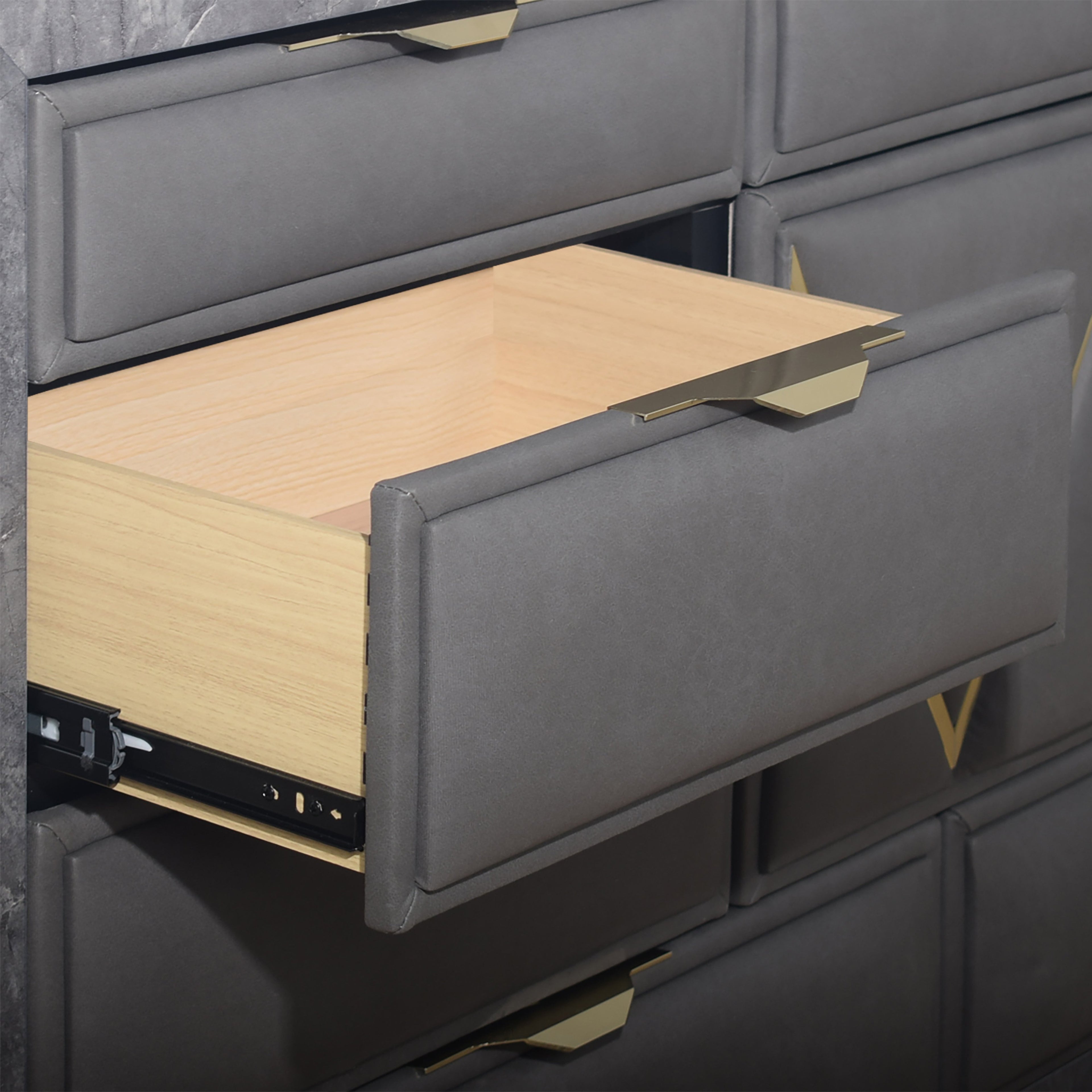 Symmetry 10 Drawer Dresser-Charcoal