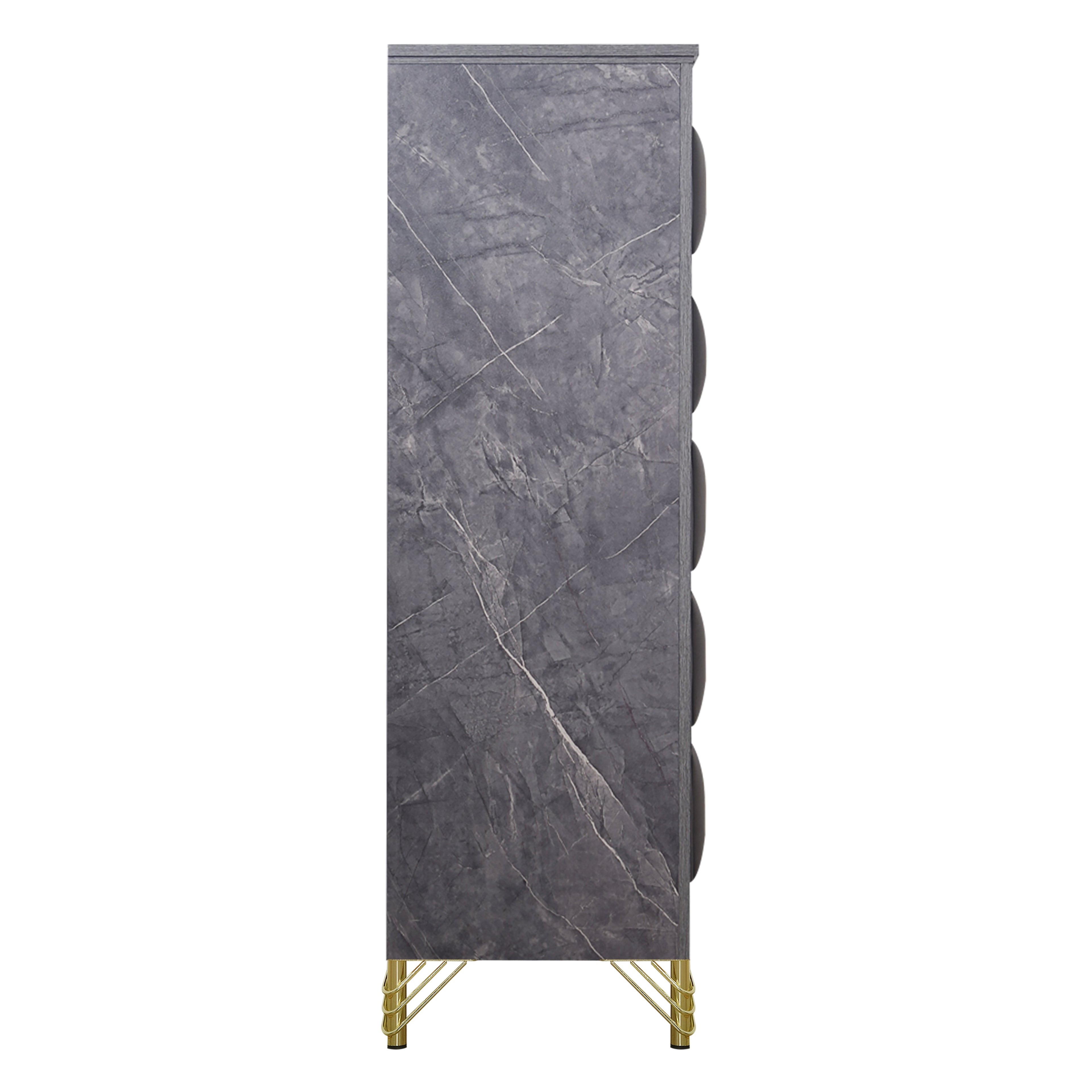 Symmetry 5 Drawer Chest-Charcoal