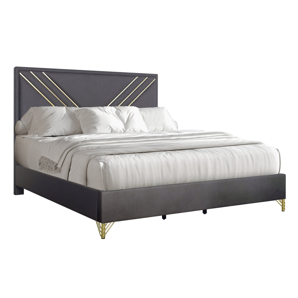 Symmetry King Bed - Charcoal