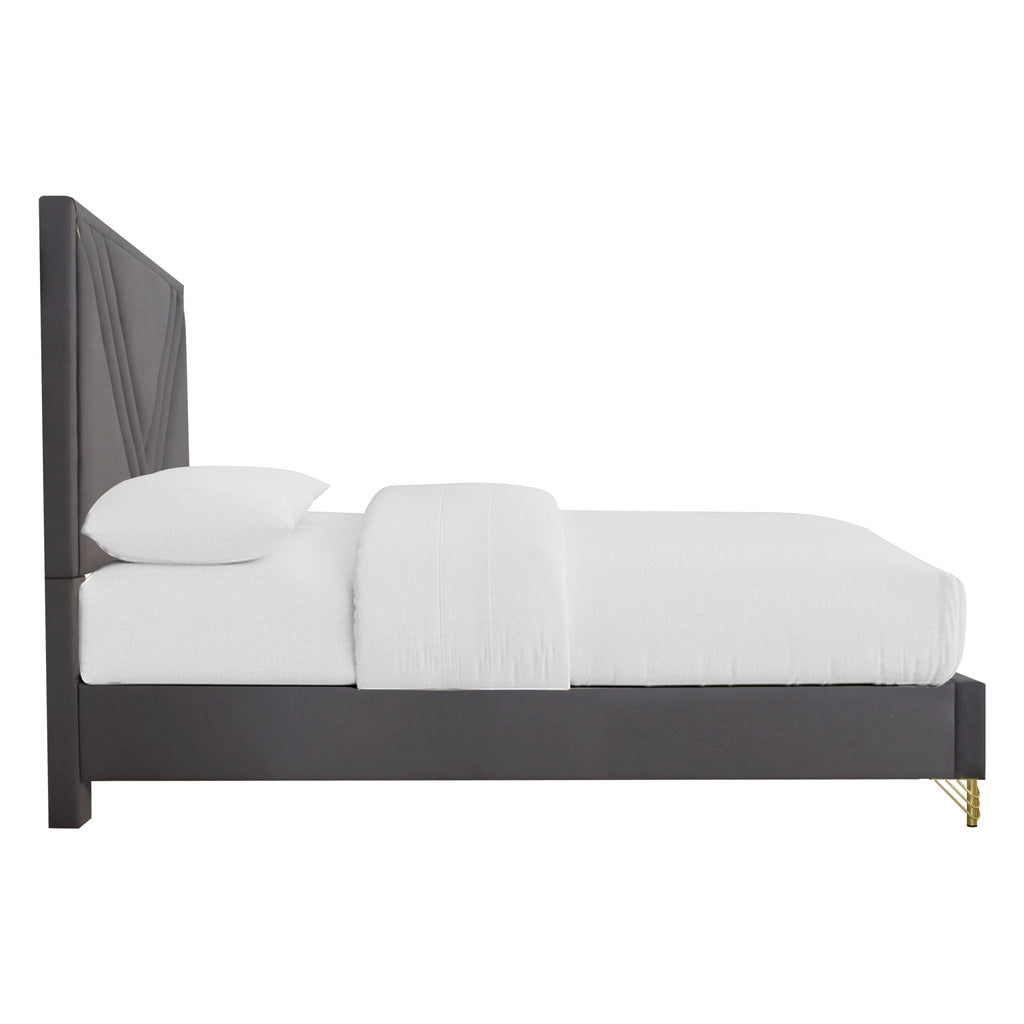 Symmetry Queen Bed - Charcoal