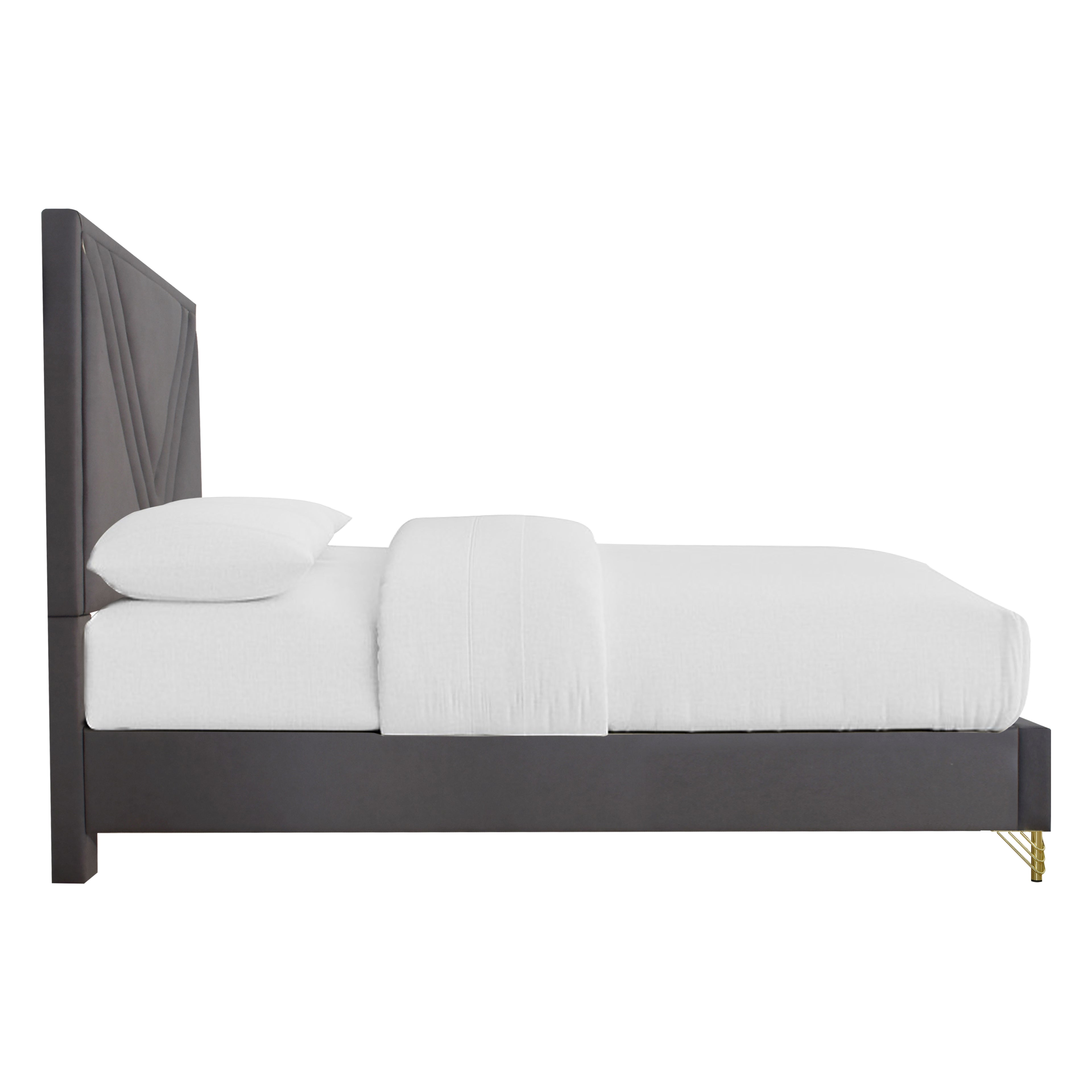 Symmetry Queen Bed - Charcoal