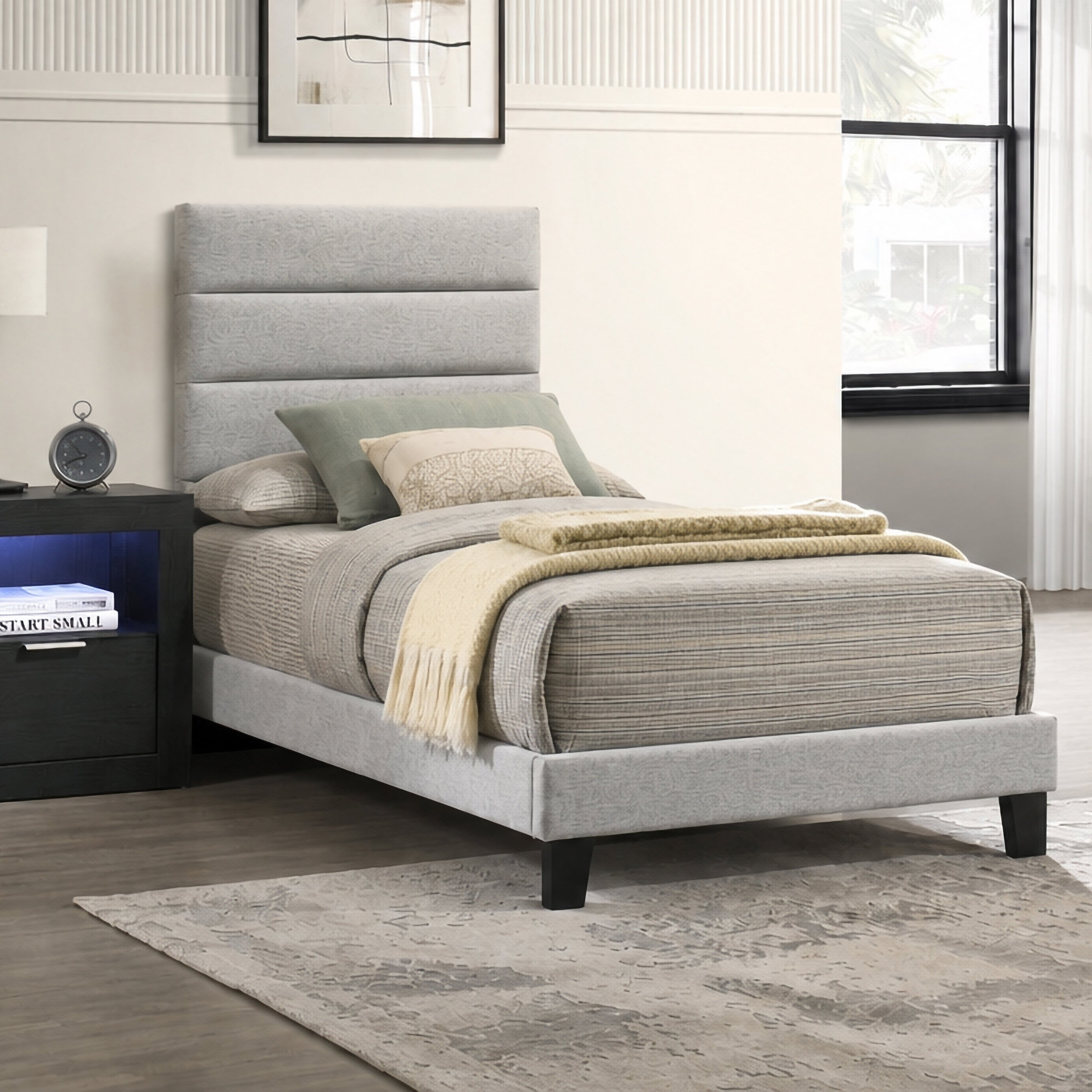Asher Hb, Fb Twin Bed - Smoke