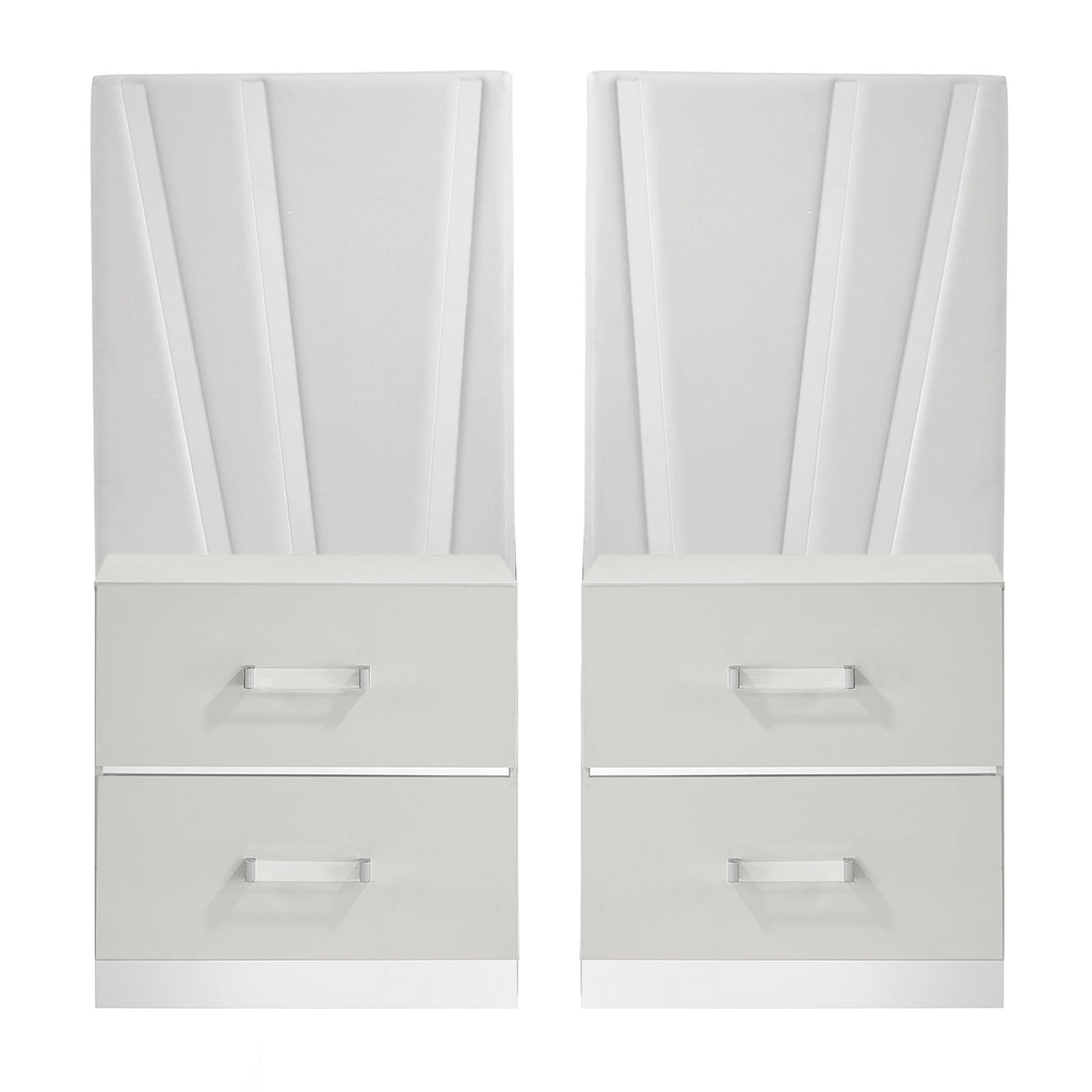 Europa Nightstand Panels, Set Of 2 - White