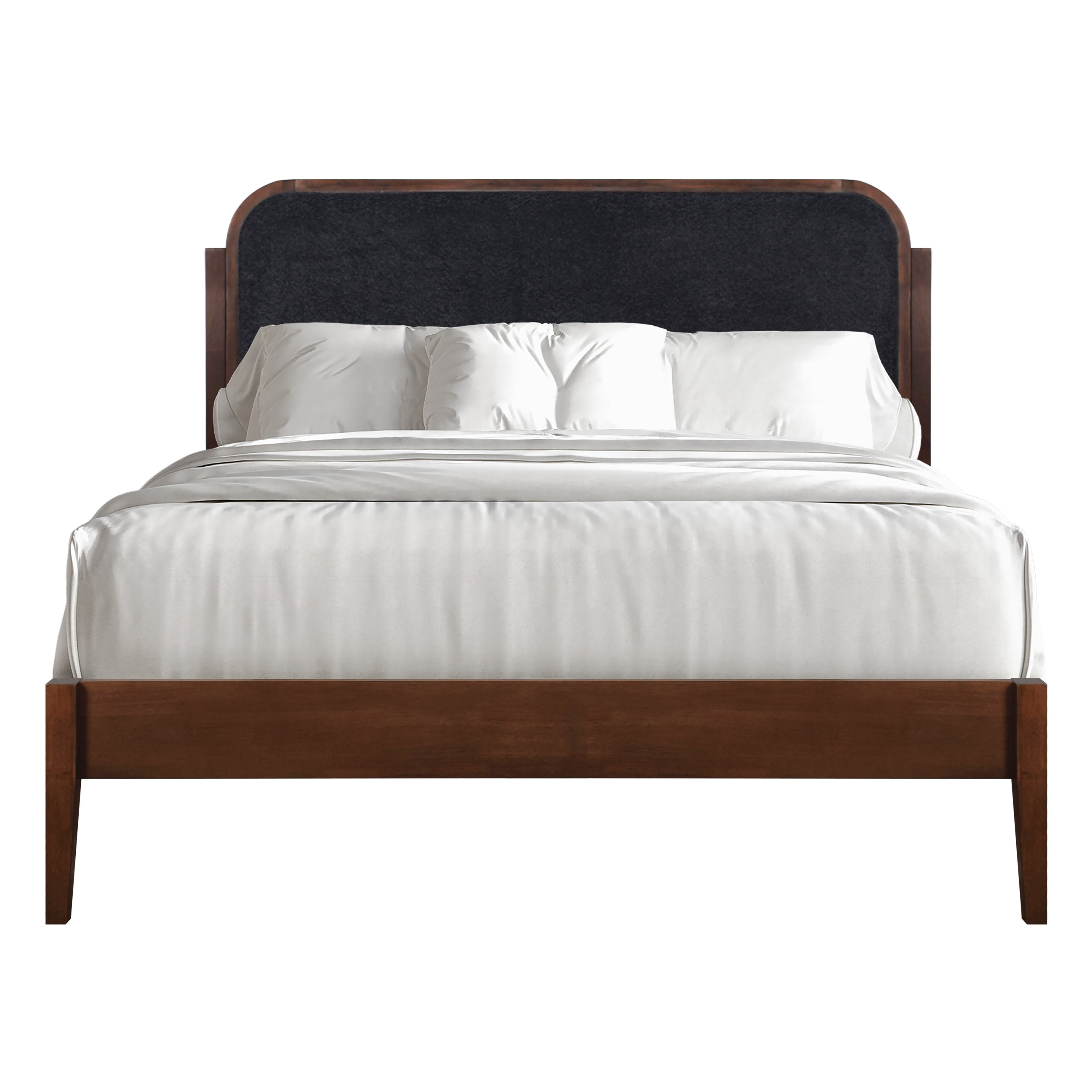 Hawthorne 5/0 Queen Charcoal Upholstered Platform Headboard-W