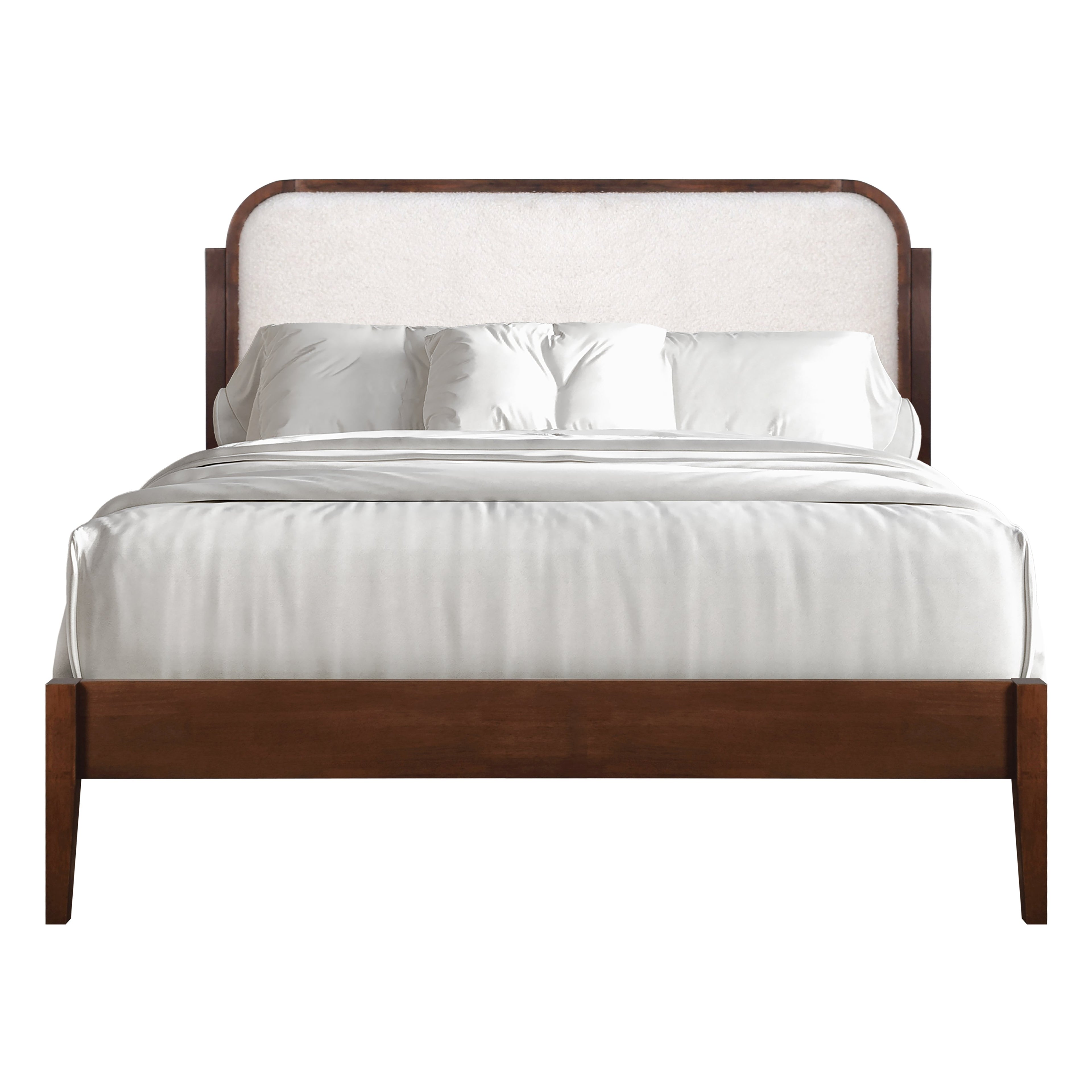 Hawthorne 5/0 Queen White Upholstered Platform Headboard-Waln