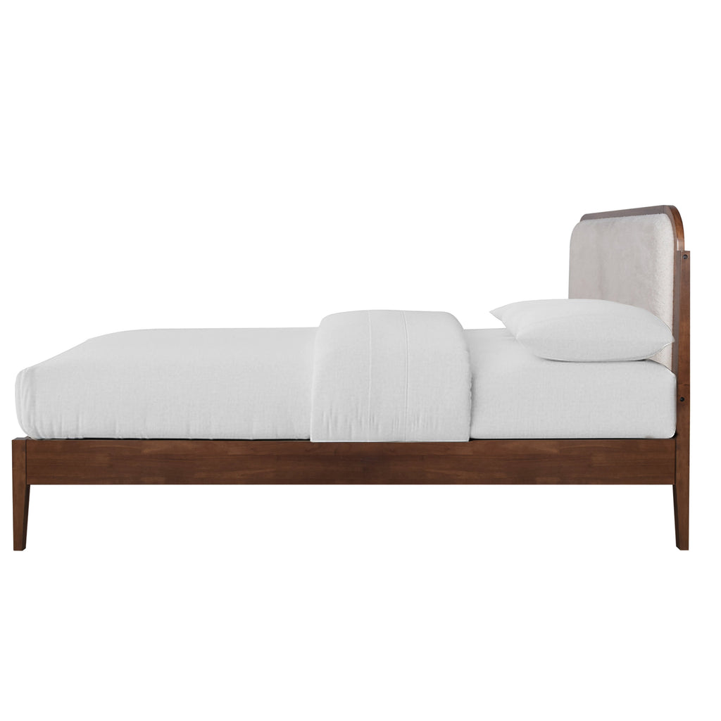Hawthorne 5/0 Queen White Upholstered Platform Headboard-Waln
