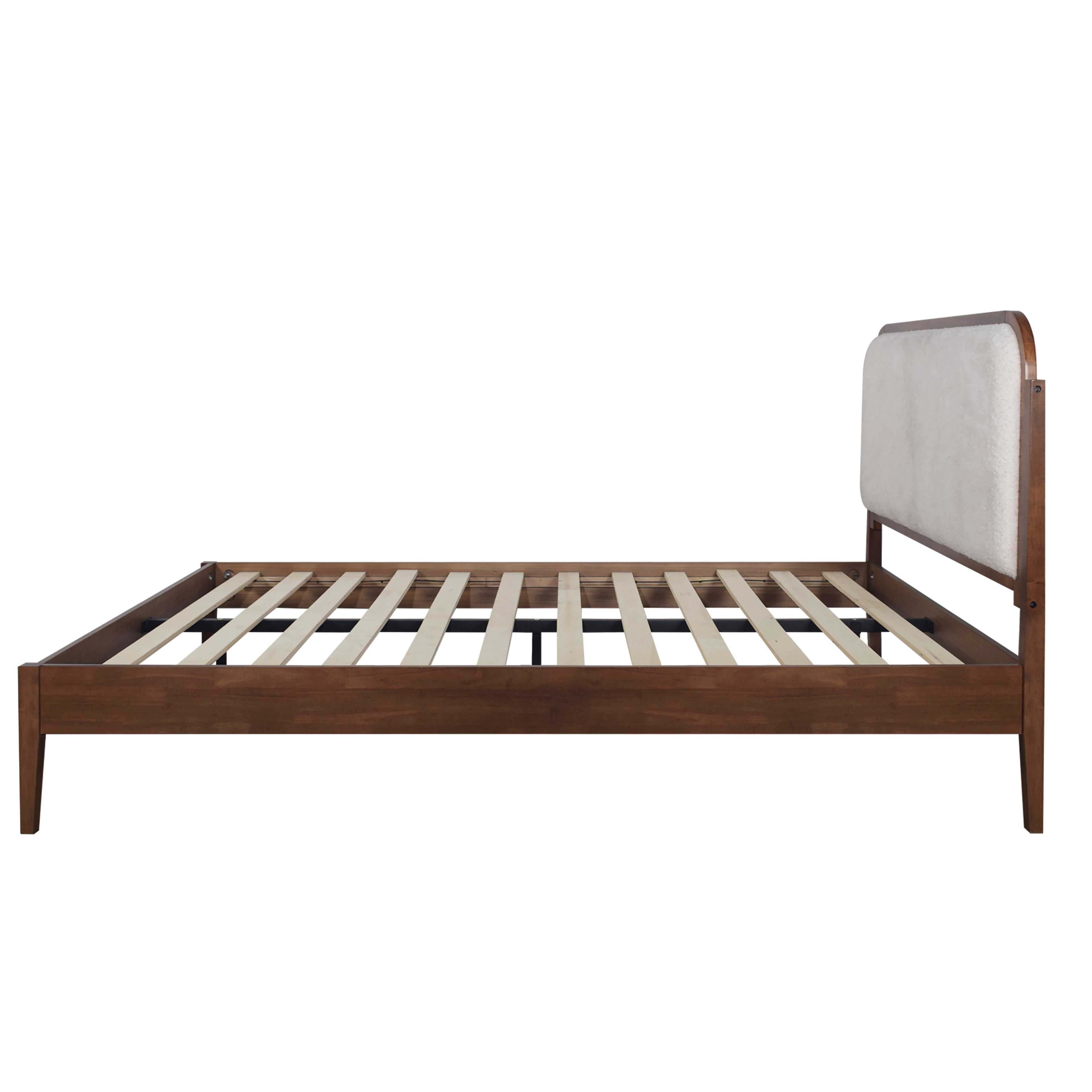 Hawthorne 5/0 Queen White Upholstered Platform Headboard-Waln
