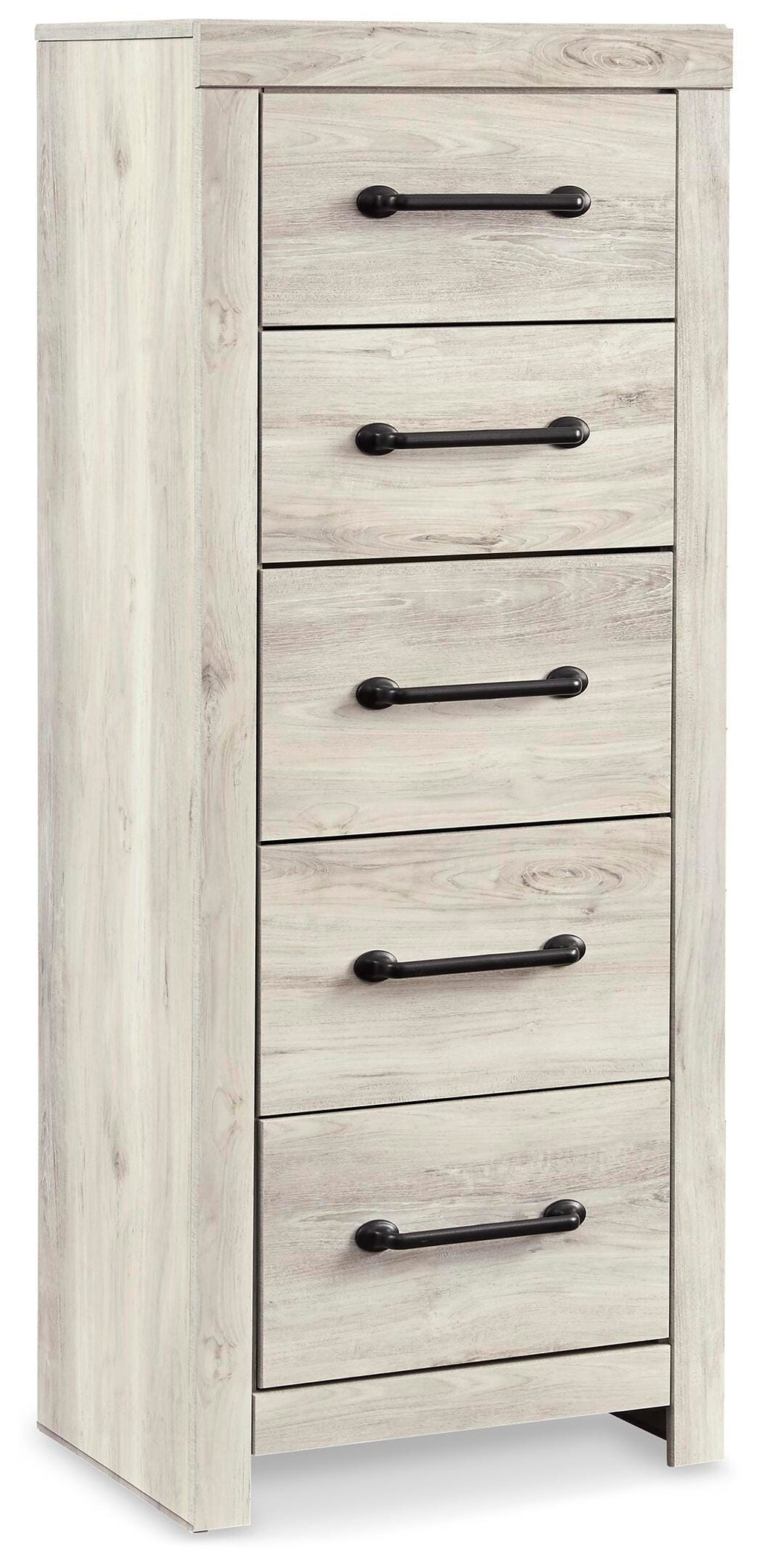 Cambeck Narrow Chest of Drawers in Whitewash, closed view