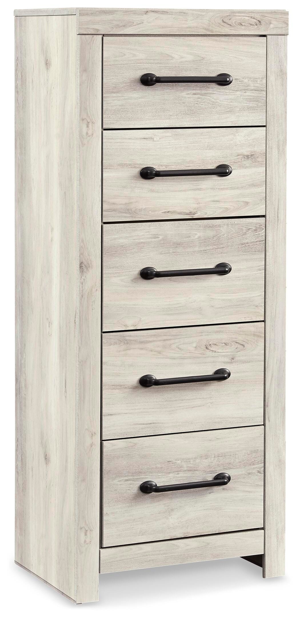 Cambeck Narrow Chest of Drawers in Whitewash, closed view