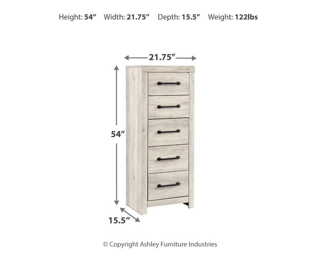 Cambeck Narrow Chest of Drawers in Whitewash, alternate view 5