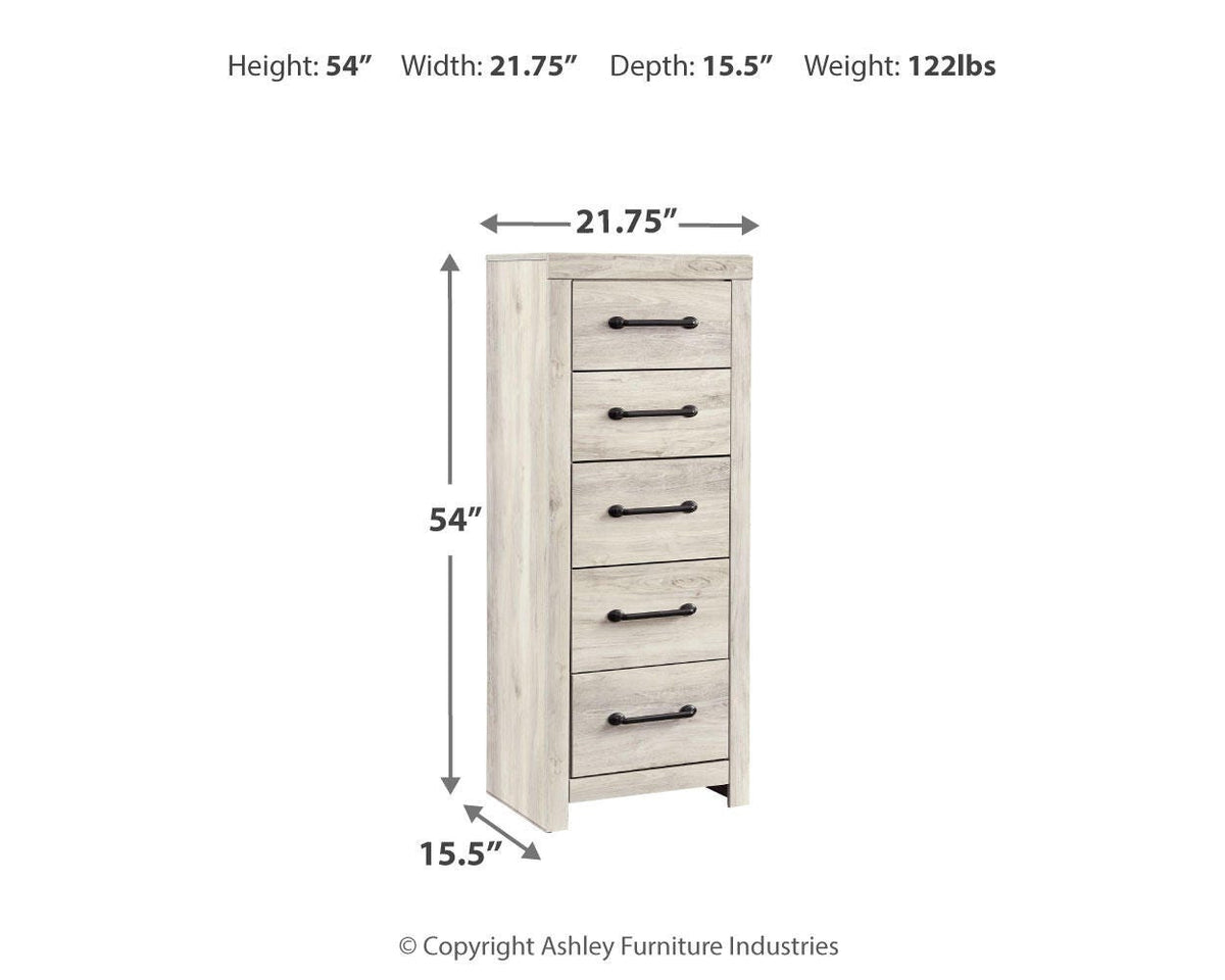 Cambeck Narrow Chest of Drawers in Whitewash, alternate view 5