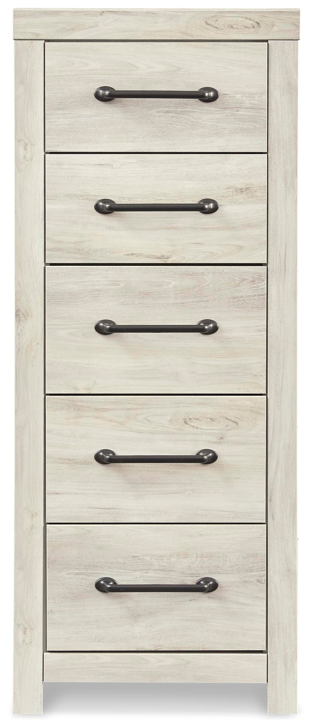 Cambeck Narrow Chest of Drawers in Whitewash, front view