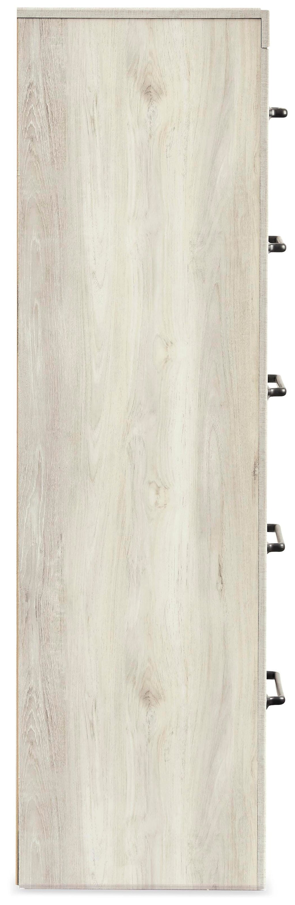 Cambeck Narrow Chest of Drawers in Whitewash, side view