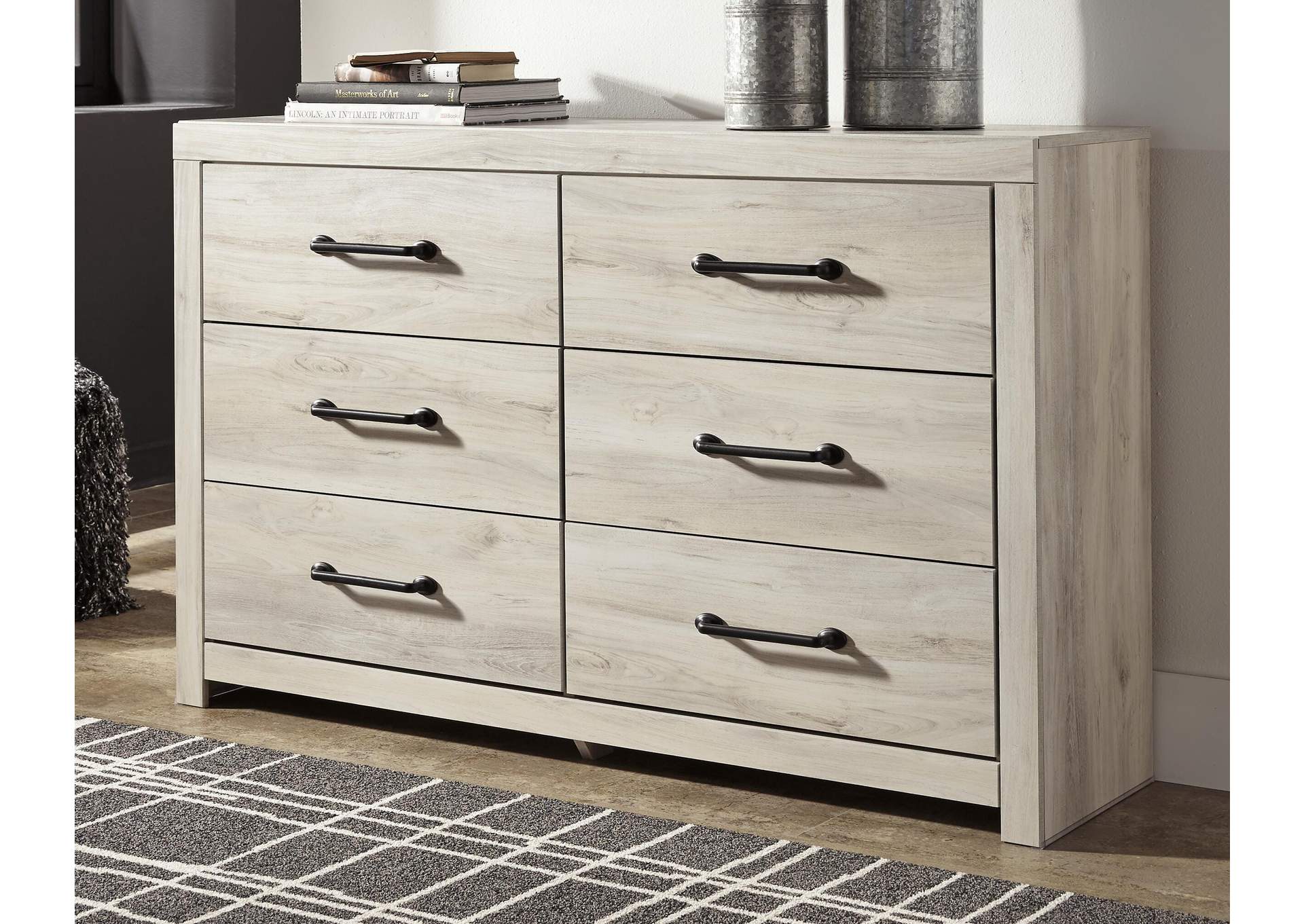 Cambeck King Panel Headboard Bed with Dresser room view
