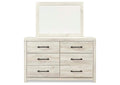 Cambeck King Panel Bed with 2 Storage Drawers with Mirrored Dresser and Nightstand