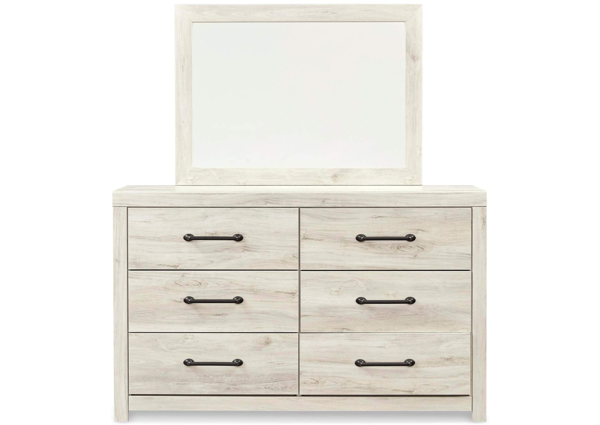 Cambeck Twin Panel Headboard Bed with Mirrored Dresser