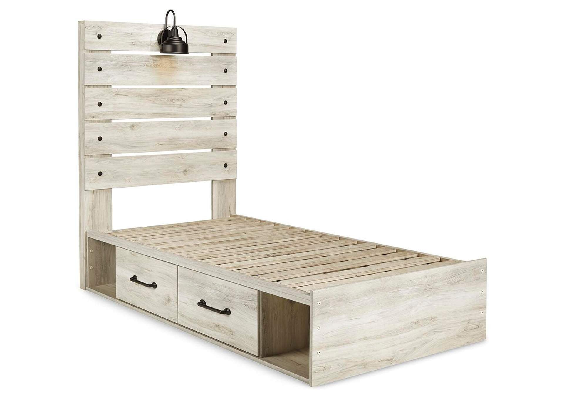 Cambeck Twin Panel Bed with 2 Storage Drawers with Dresser