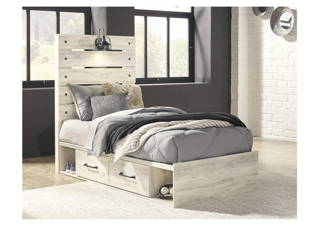 Cambeck Twin Panel Bed with 4 Storage Drawers with Dresser