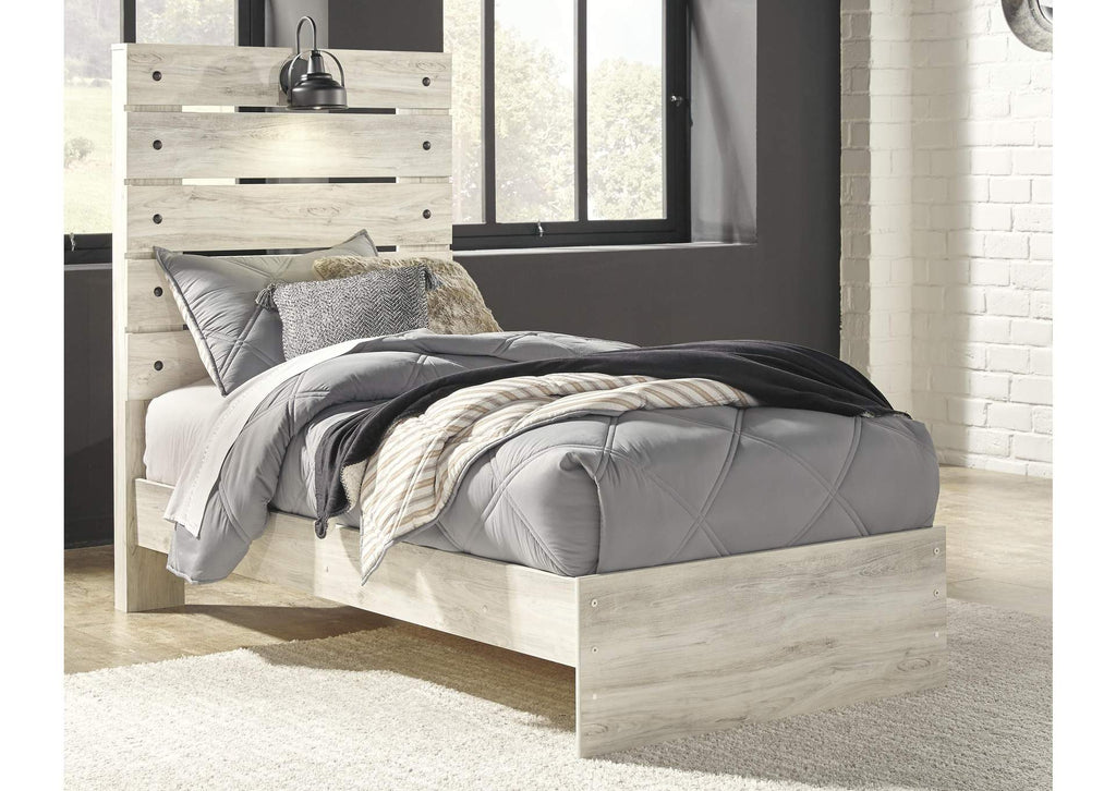 Cambeck Twin Panel Bed with Mirrored Dresser, Chest and Nightstand room view