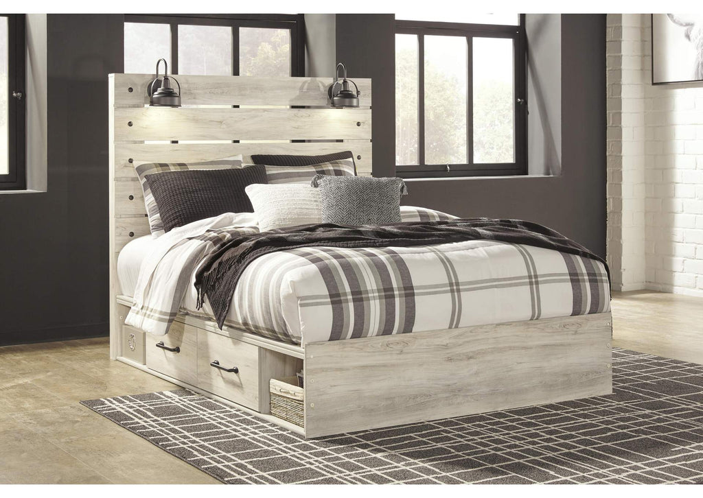 Cambeck Queen Panel Bed with 2 Storage Drawers with Dresser
