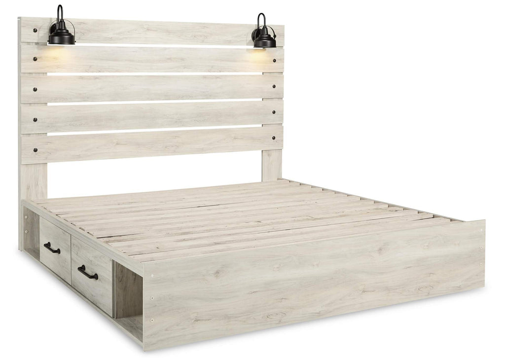Cambeck King Panel Bed with 2 Storage Drawers with Dresser