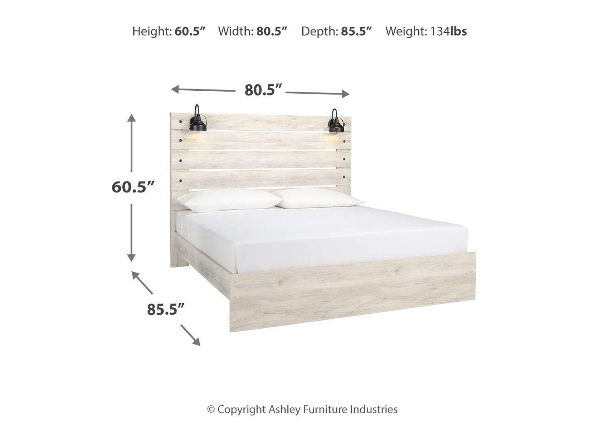 Cambeck King Panel Bed dimensions