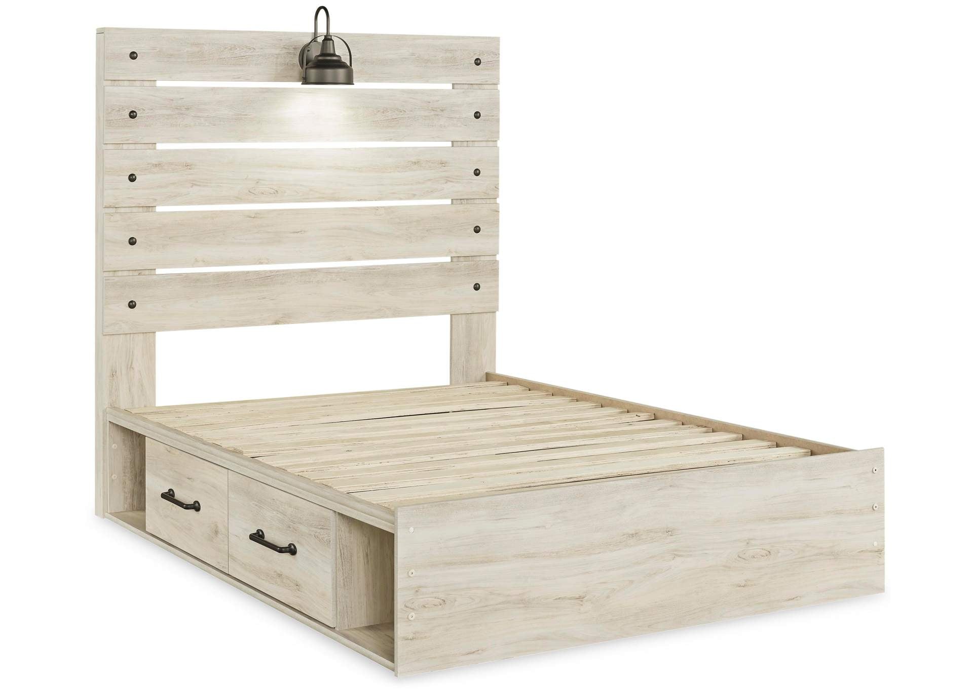 Cambeck Full Panel Bed with 2 Storage Drawers with Dresser