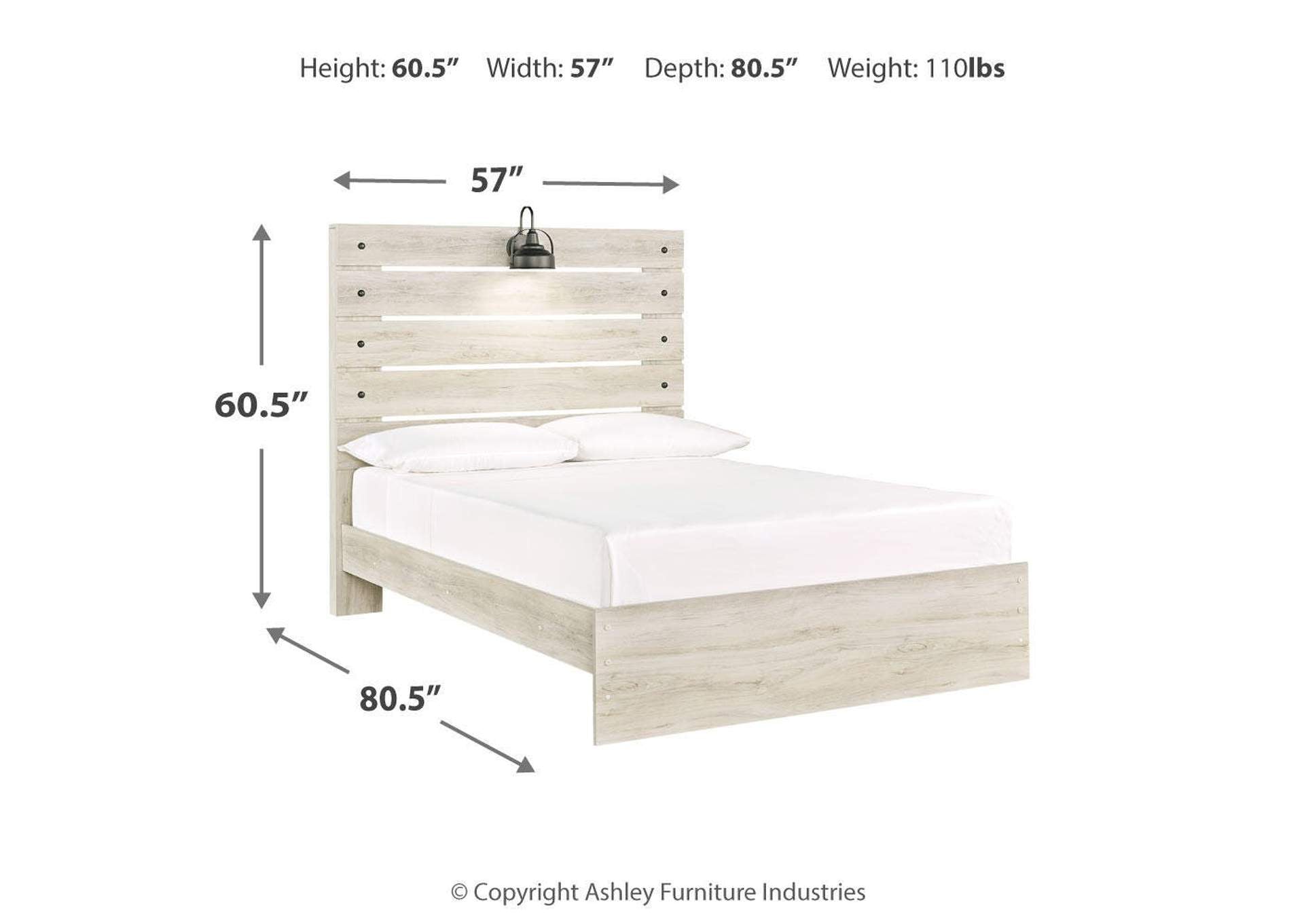 Cambeck Full Panel Bed dimensions