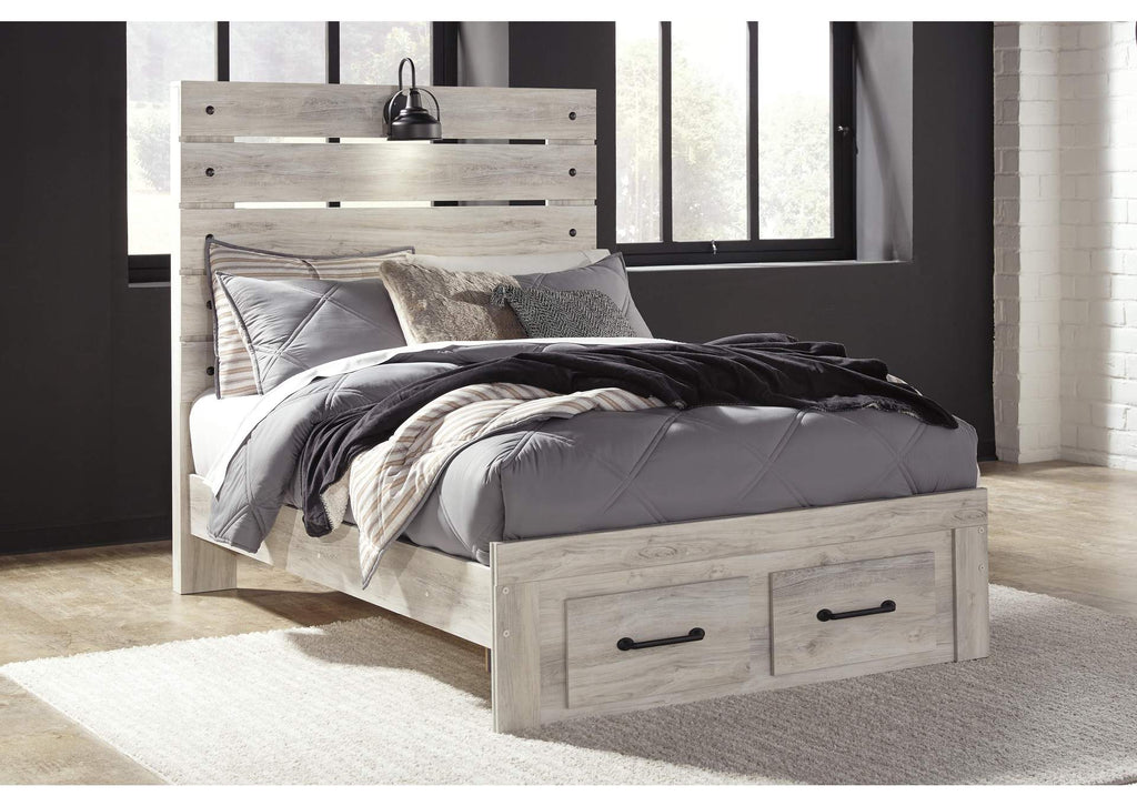 Cambeck Full Panel Bed with 2 Storage Drawers with Dresser