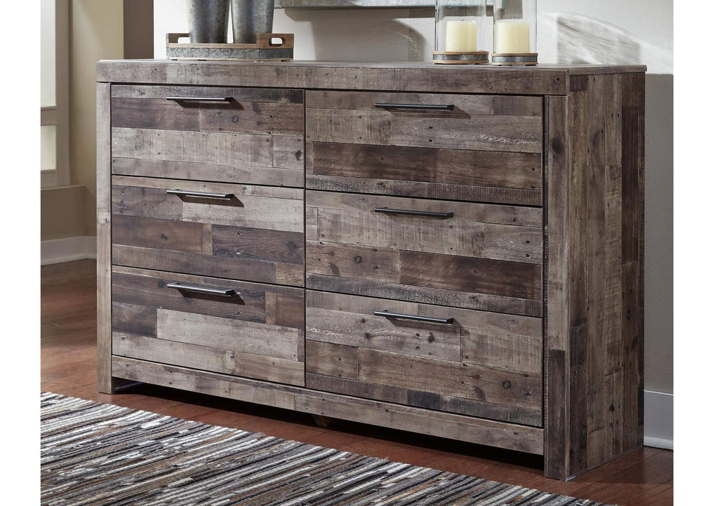Derekson Queen Panel Bed with 2 Storage Drawers with Dresser room view