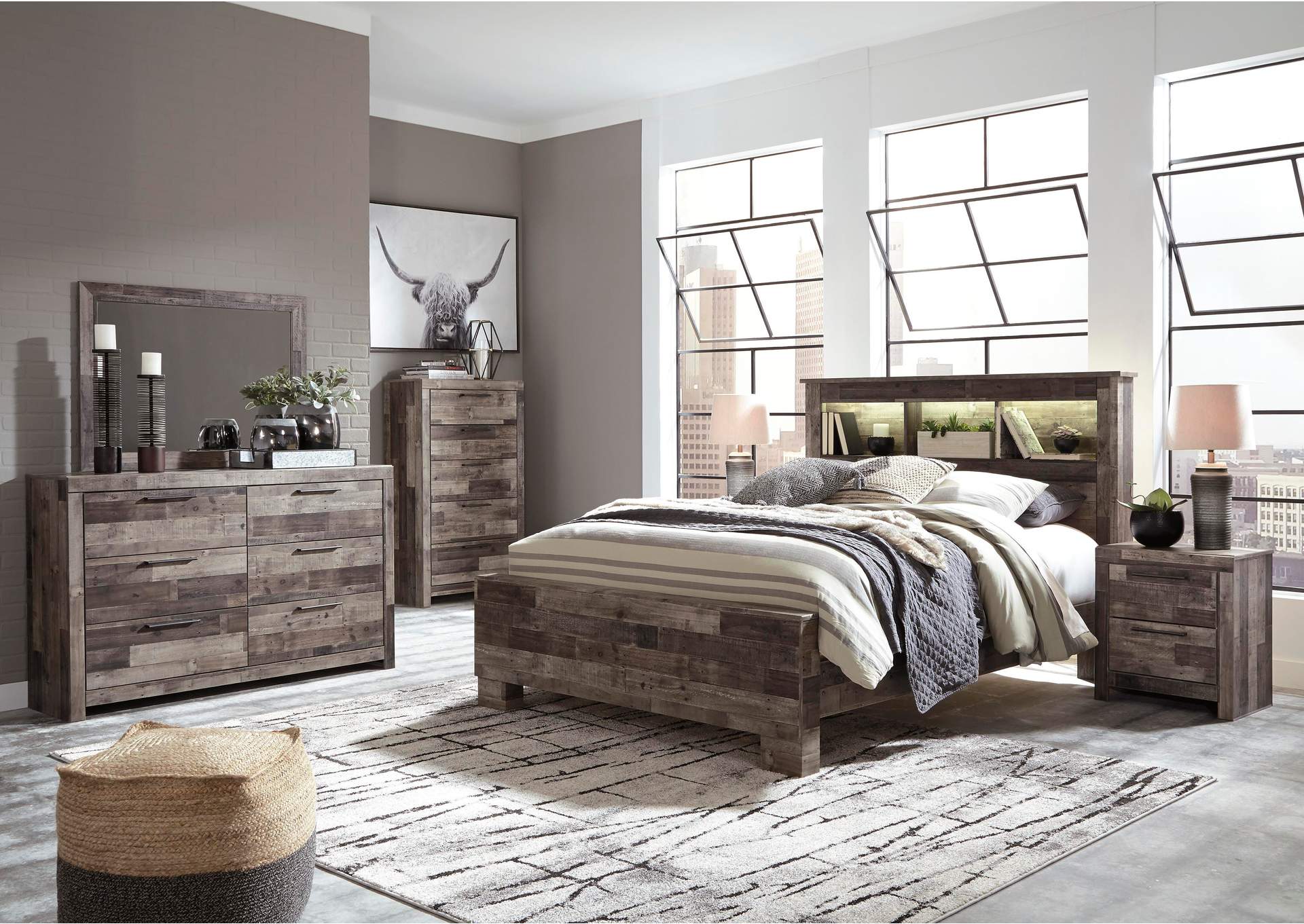 Derekson Full Panel Bed with Dresser