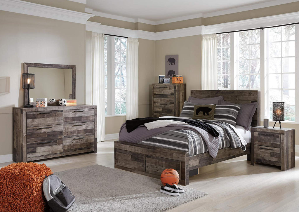 Derekson Full Panel Bed with 2 Storage Drawers