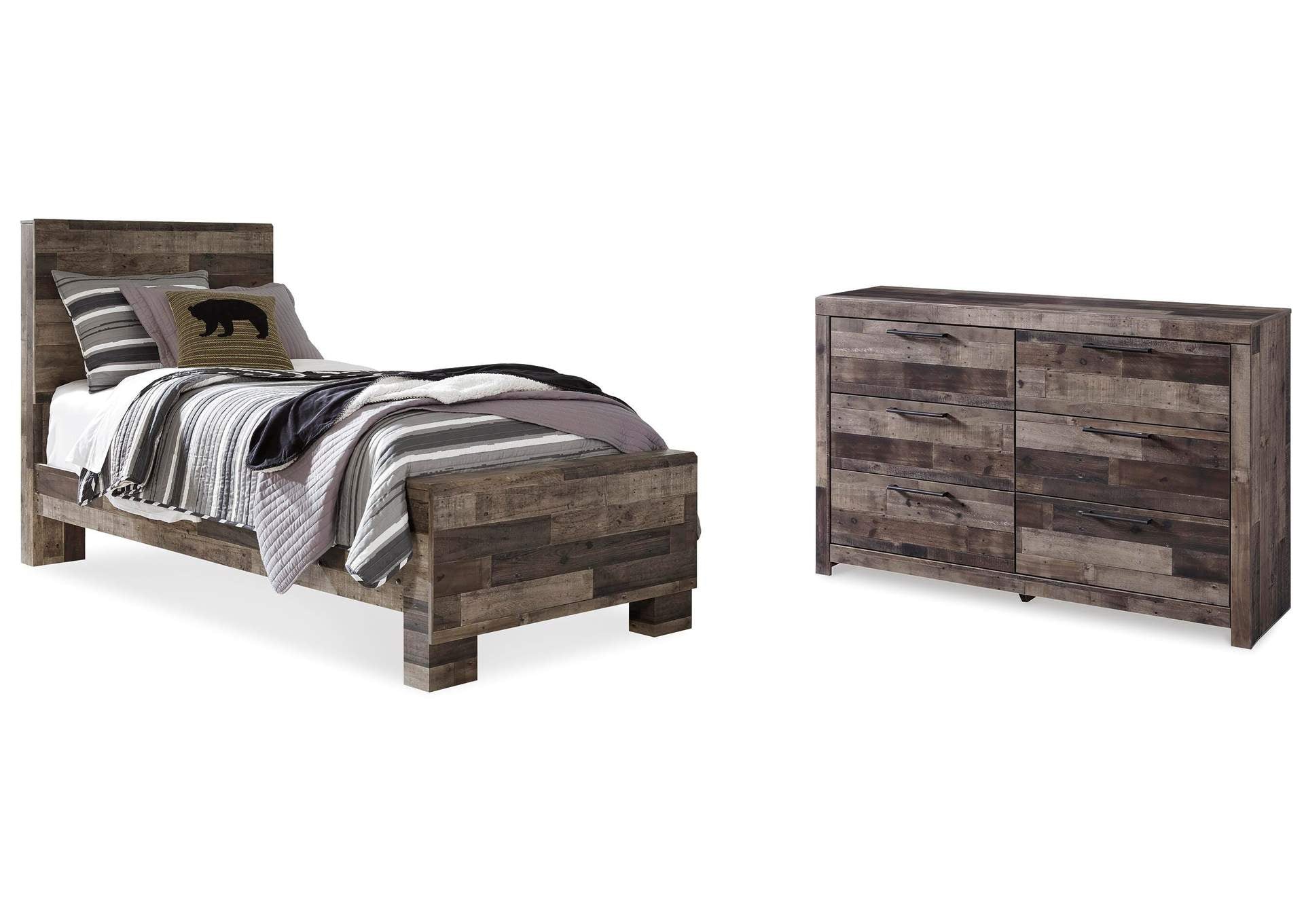 Derekson Twin Panel Bed with Dresser