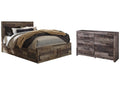 Derekson Queen Panel Bed with 6 Storage Drawers with Dresser