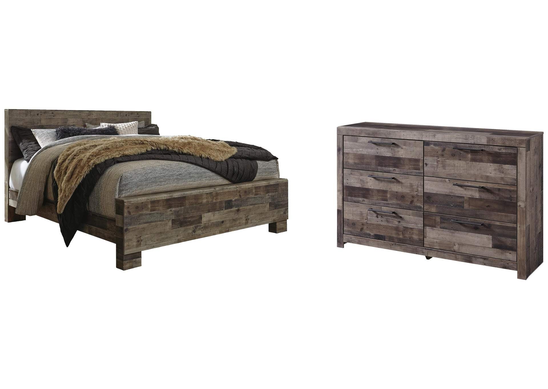 Derekson King Panel Bed with Dresser