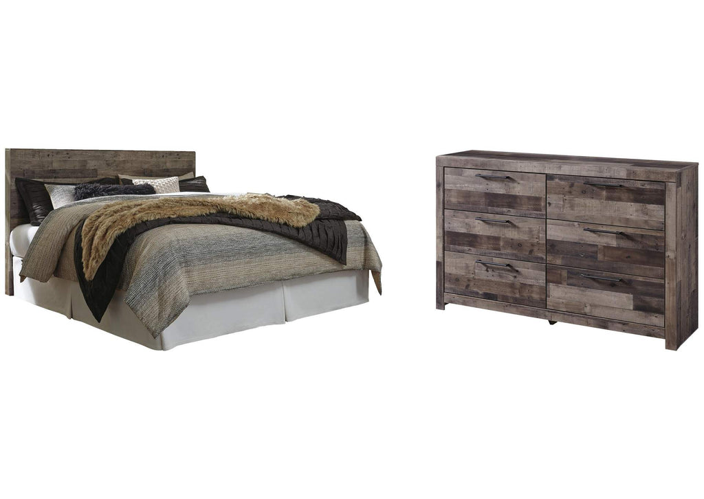 Derekson King Panel Headboard Bed with Dresser