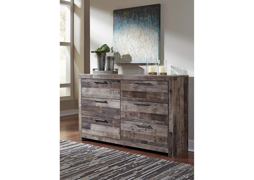 Derekson Queen Panel Bed with 6 Storage Drawers with Dresser