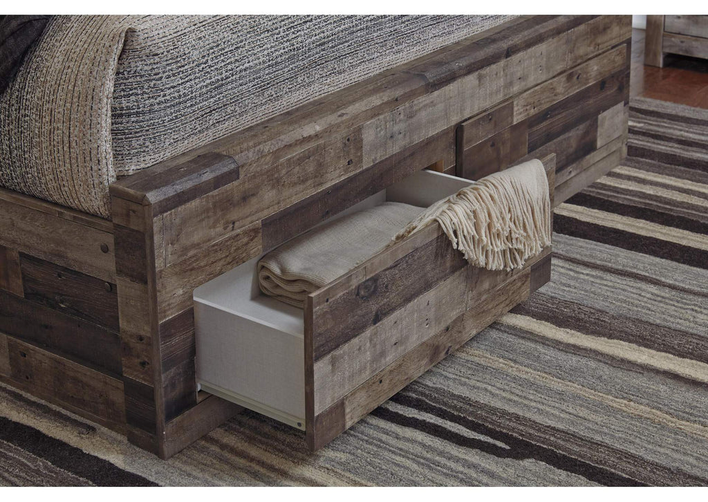 Derekson Queen Panel Bed with 2 Storage Drawers detail