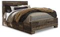 Derekson Queen Panel Bed with 2 Side Storage in Multi Gray