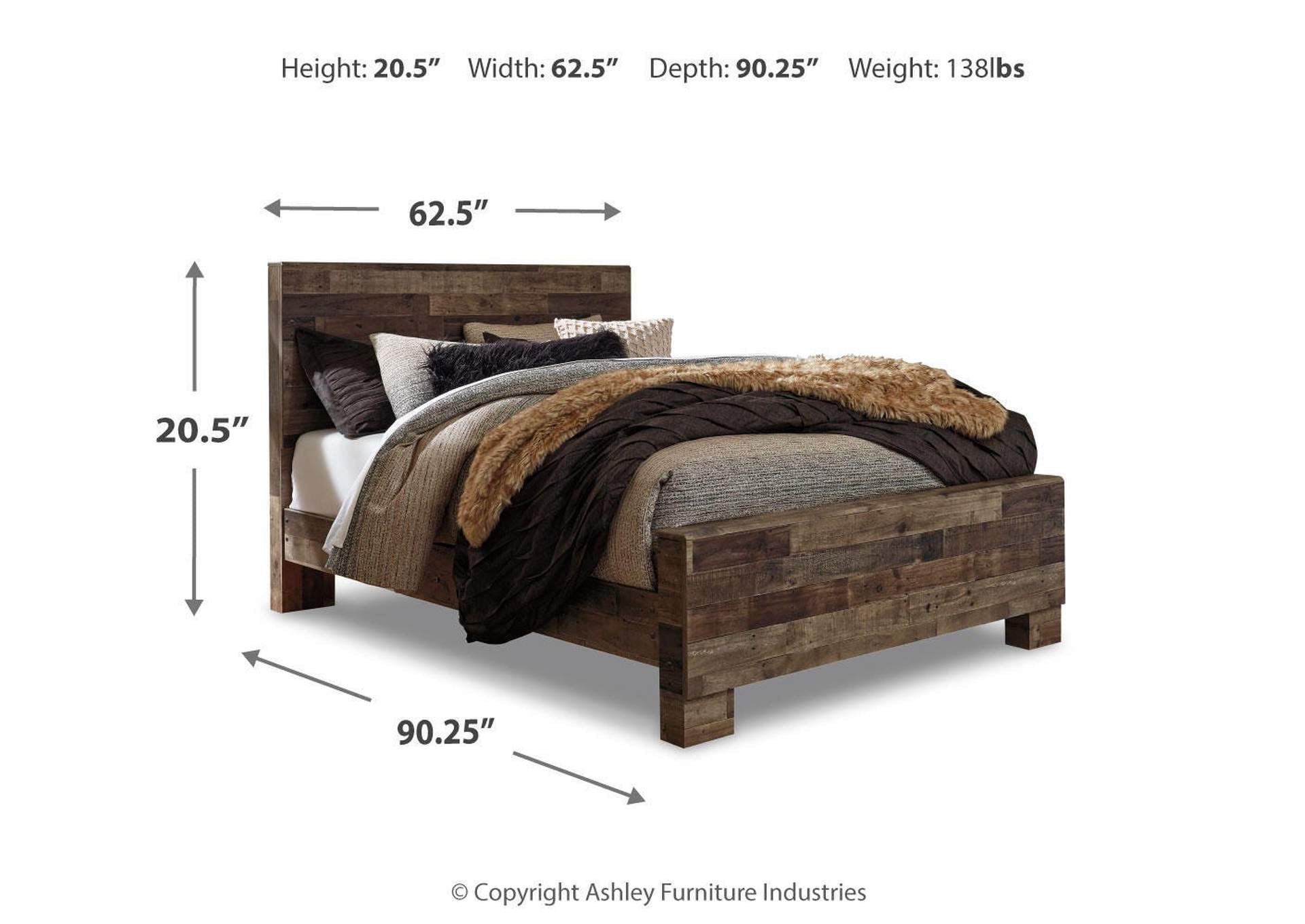 Derekson Queen Panel Bed dimensions