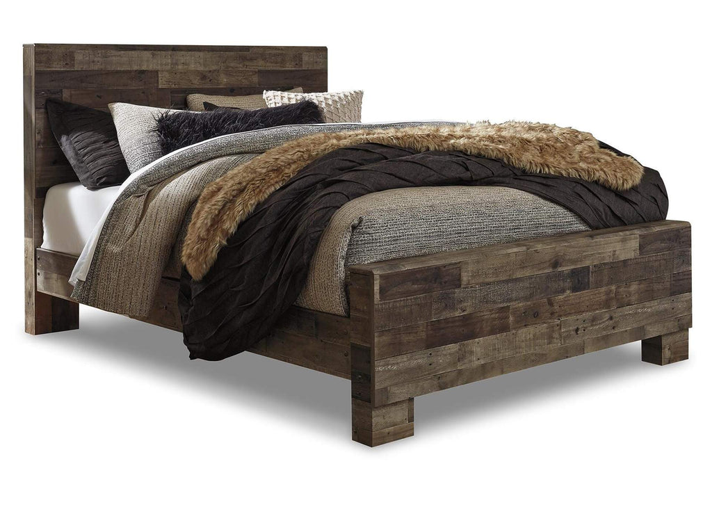 Derekson Queen Panel Bed with Mirrored Dresser
